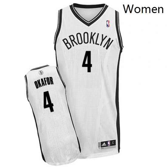 Womens Adidas Brooklyn Nets 4 Jahlil Okafor Authentic White Home NBA Jersey